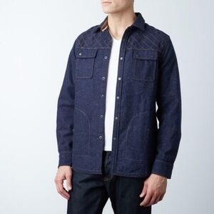 Jeremiah Inkwell Blue Speckle Button Down Lightweight Shirt Jacket